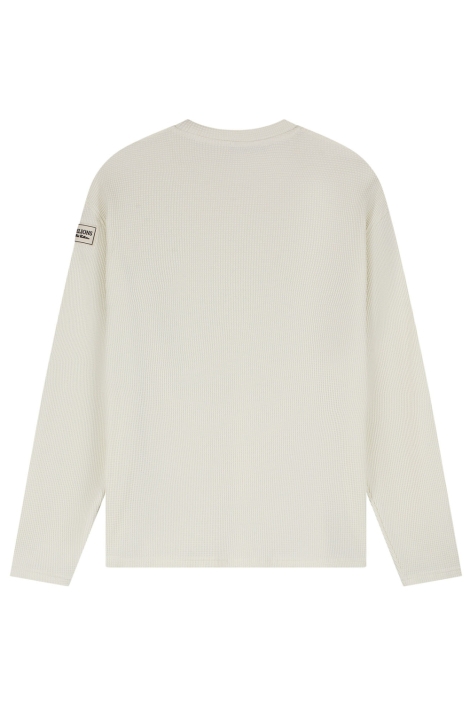 Malelions ecru heren sweater | Achteraanzicht