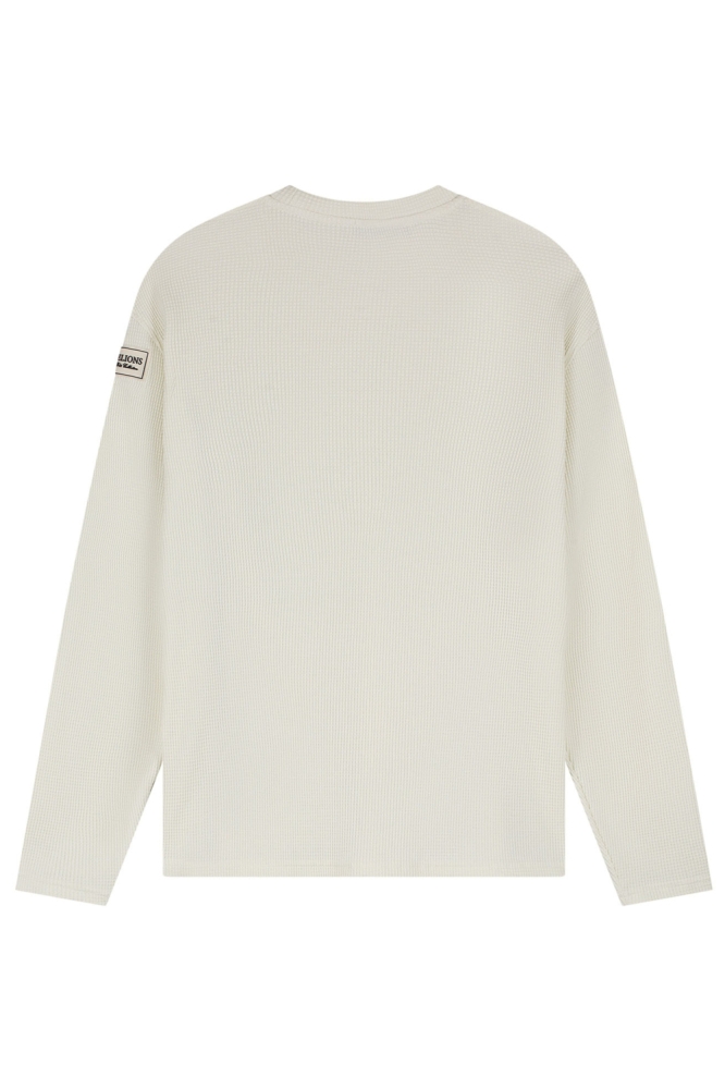 Malelions ecru heren sweater | Achteraanzicht