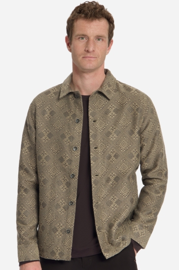 NO-EXCESS Overhemd OVERSHIRT MET PUNTKRAAG 33510930 Taupe