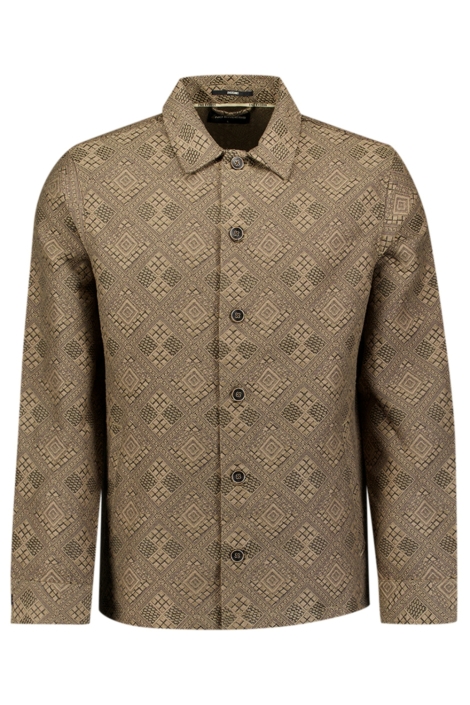NO-EXCESS taupe heren overhemd | Vooraanzicht