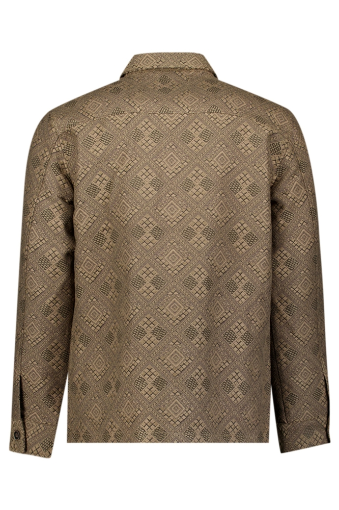 NO-EXCESS taupe heren overhemd | Achteraanzicht