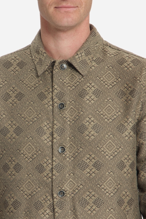 NO-EXCESS taupe heren overhemd | Close up