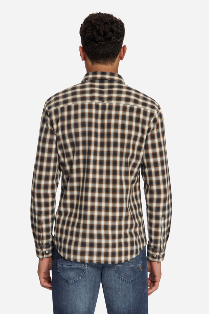 NO-EXCESS camel heren overhemd | Model achteraanzicht