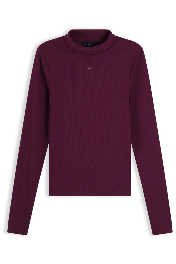 Tommy Jeans bordeaux dames t-shirt | Vooraanzicht