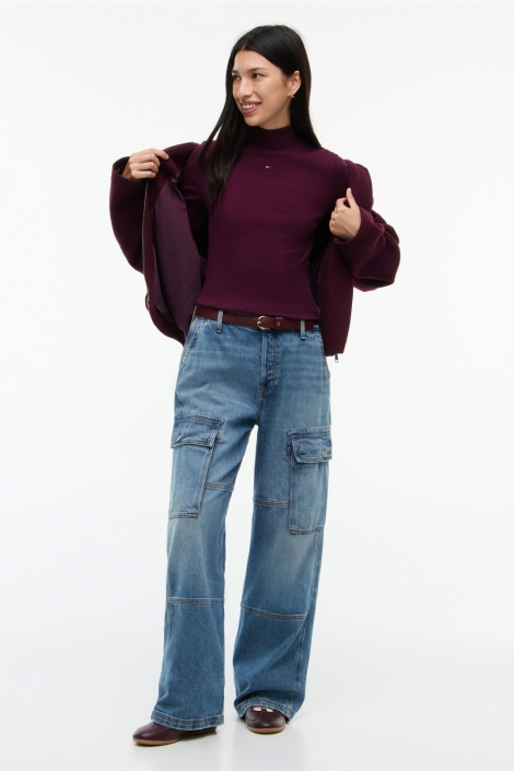 Tommy Jeans bordeaux dames t-shirt | Model