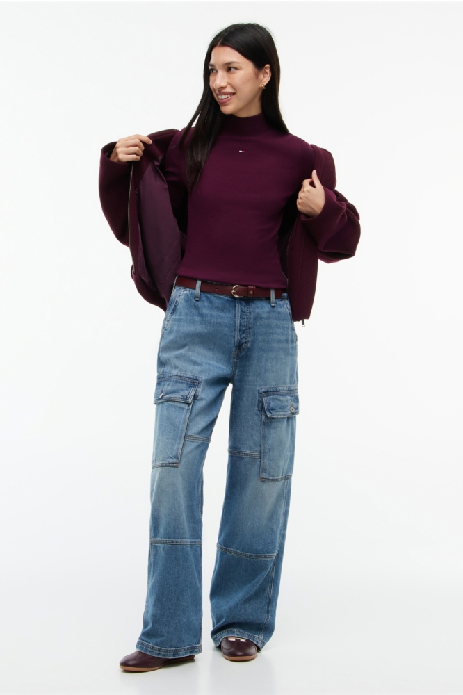 Tommy Jeans bordeaux dames t-shirt | Model