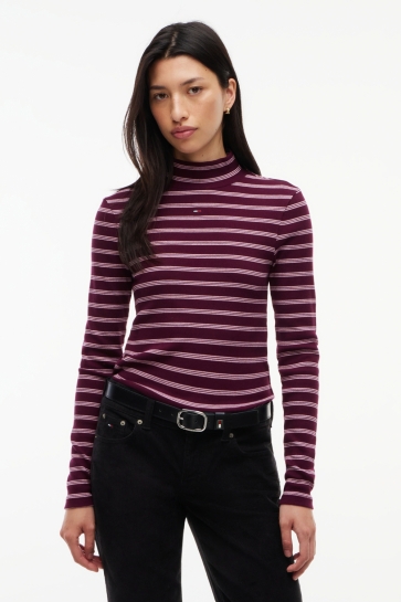 Tommy Jeans tjw essential mock neck Paars