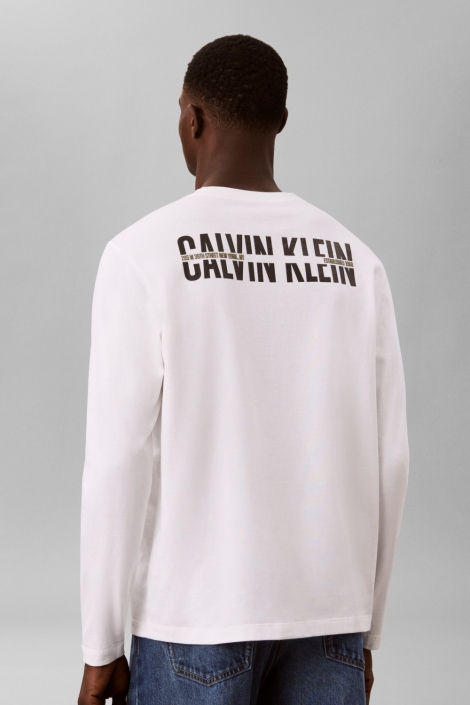 Calvin Klein witte heren t-shirt | Model achteraanzicht