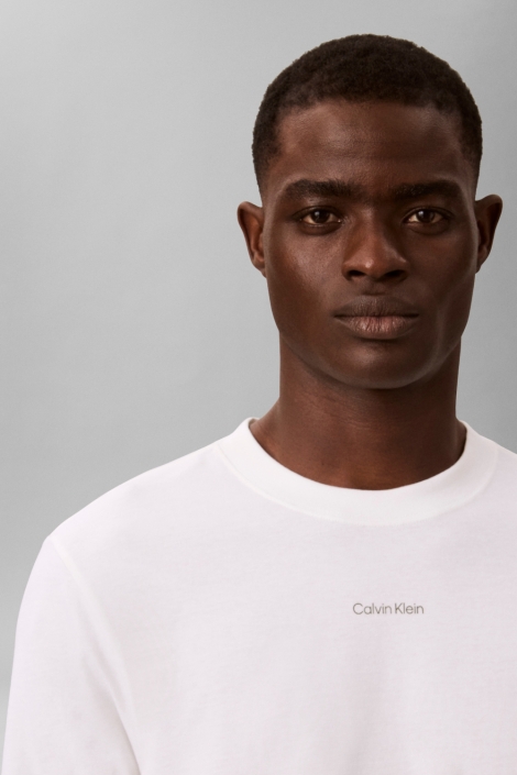 Calvin Klein witte heren t-shirt | Close up