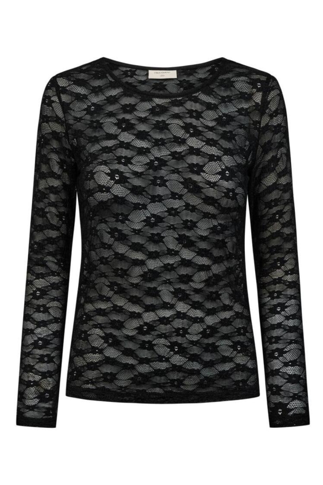 Freequent zwarte dames top | Vooraanzicht