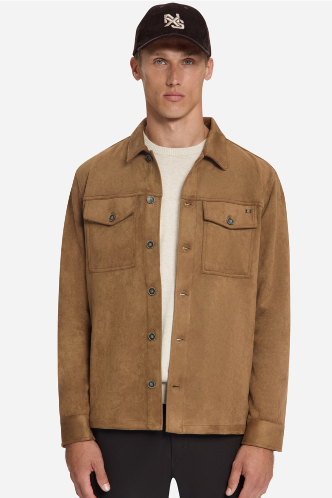 NO-EXCESS camel heren overhemd | Model vooraanzicht