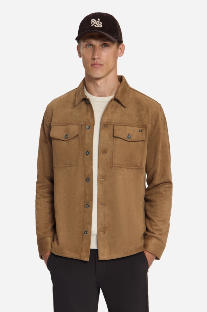 NO-EXCESS camel heren overhemd | Model vooraanzicht