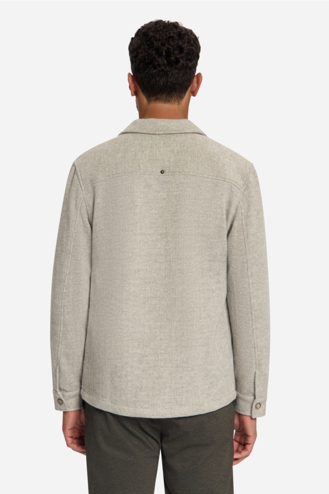 NO-EXCESS beige heren overhemd | Model achteraanzicht