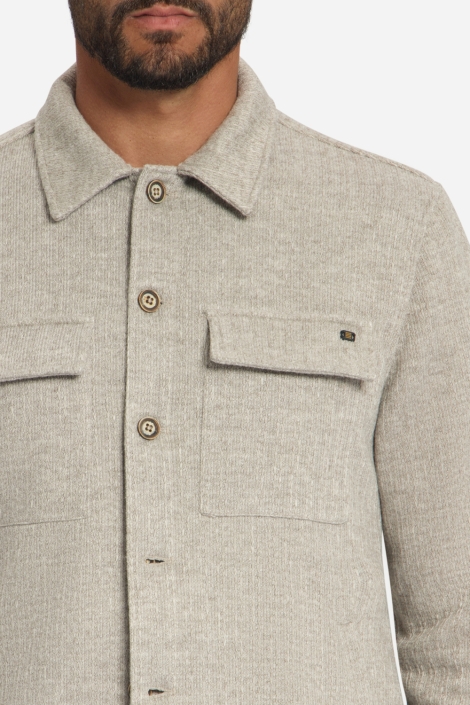 NO-EXCESS beige heren overhemd | Close up