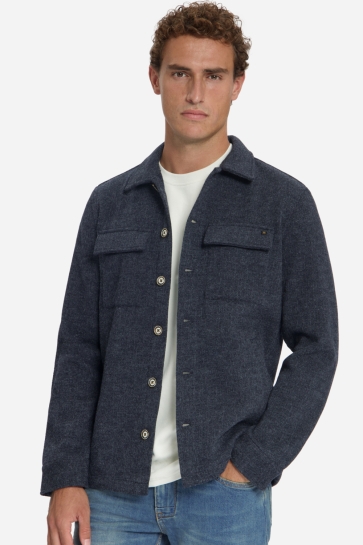 NO-EXCESS Overhemd OVERSHIRT MET WOLLOOK 33510921SN Dark Night