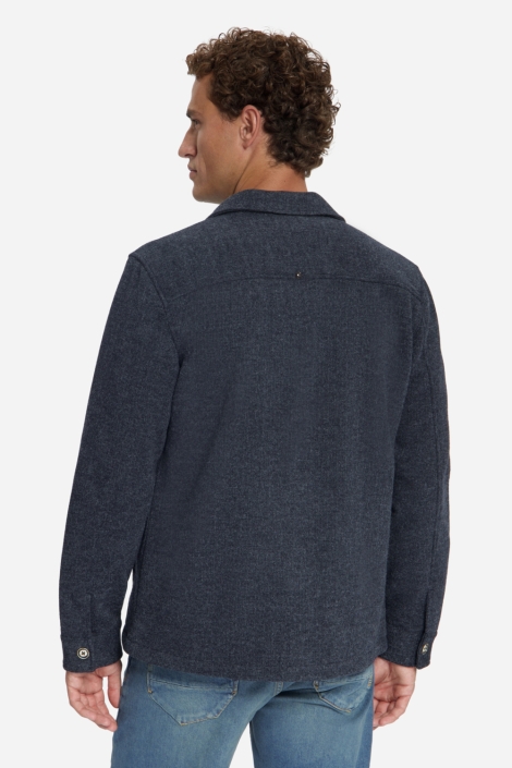 NO-EXCESS blauwe heren overhemd | Model achteraanzicht