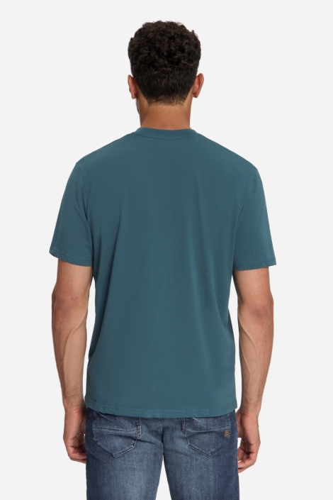 NO-EXCESS blauwe heren t-shirt | Model achteraanzicht