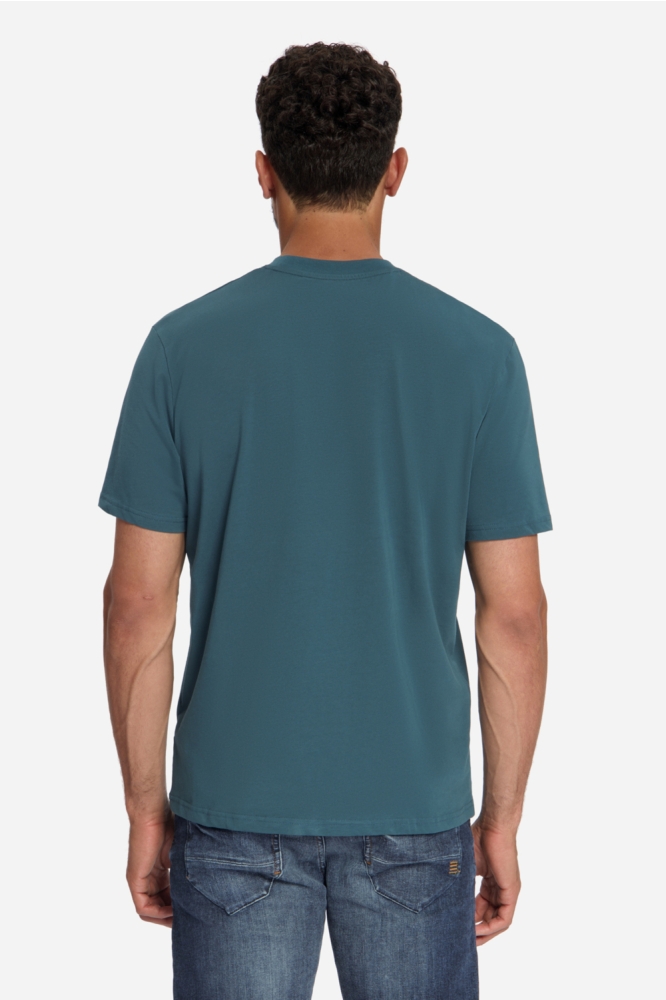 NO-EXCESS blauwe heren t-shirt | Model achteraanzicht