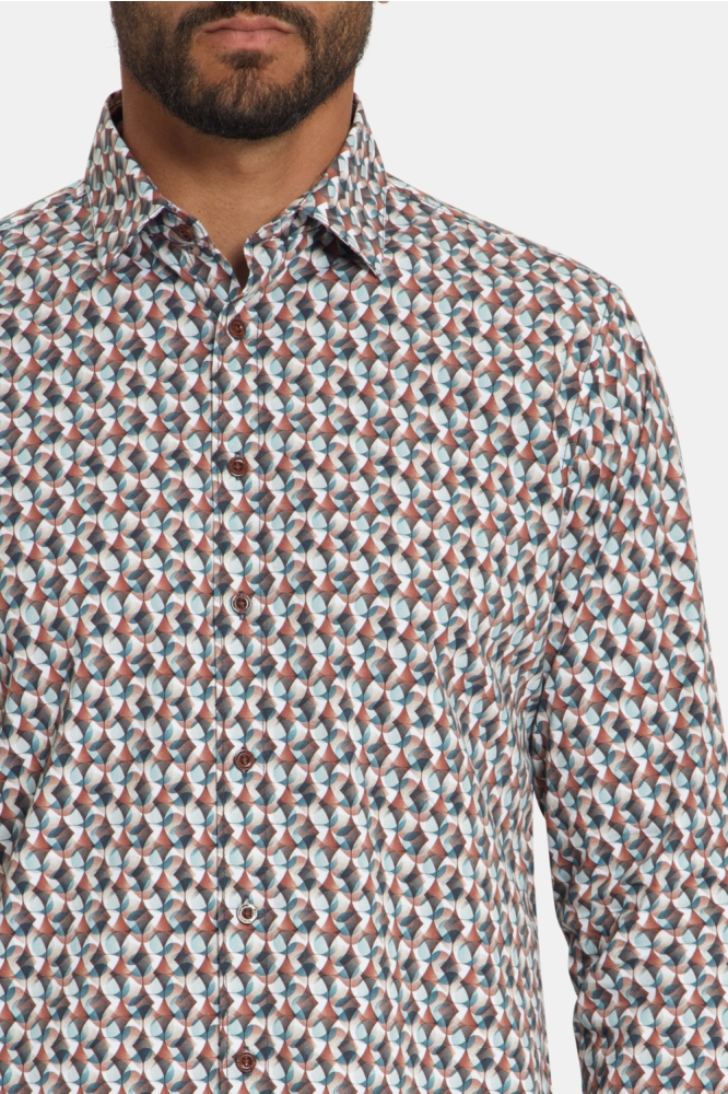 NO-EXCESS camel heren overhemd | Close up