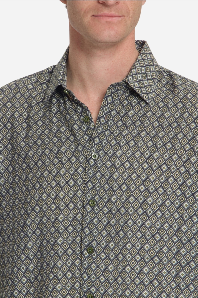 NO-EXCESS groene heren overhemd | Close up