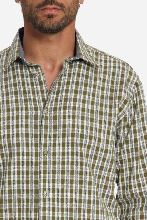 NO-EXCESS groene heren overhemd | Close up