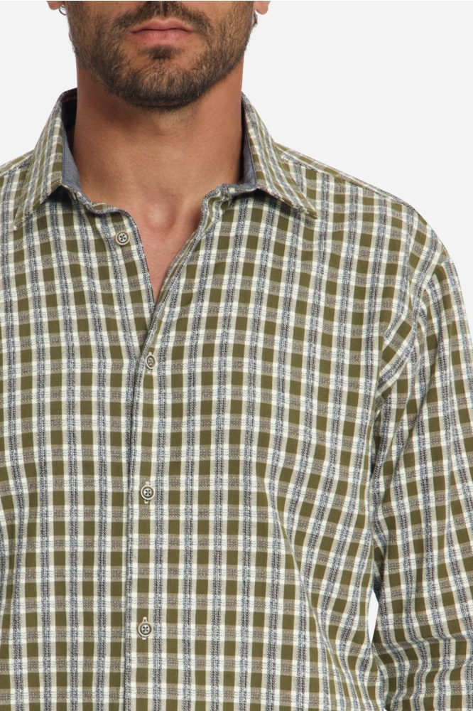 NO-EXCESS groene heren overhemd | Close up