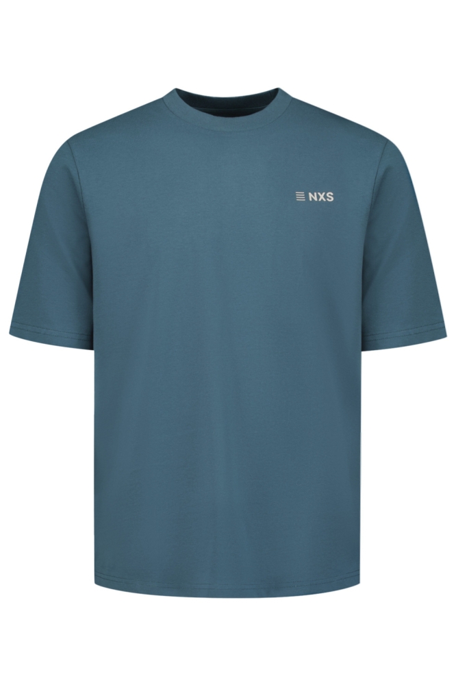 NO-EXCESS blauwe heren t-shirt | Vooraanzicht