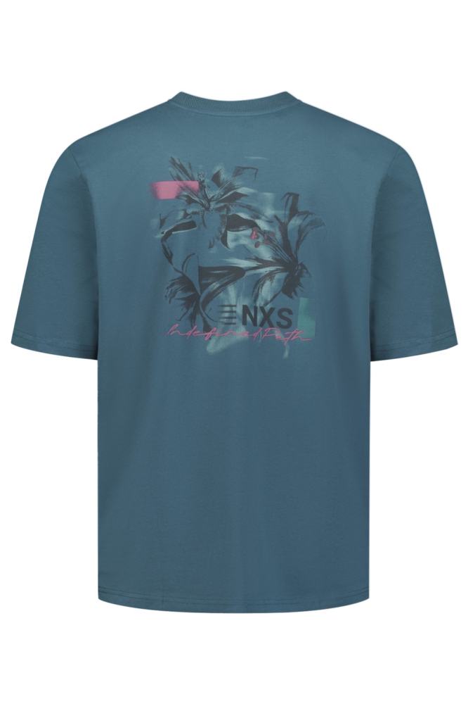 NO-EXCESS blauwe heren t-shirt | Achteraanzicht