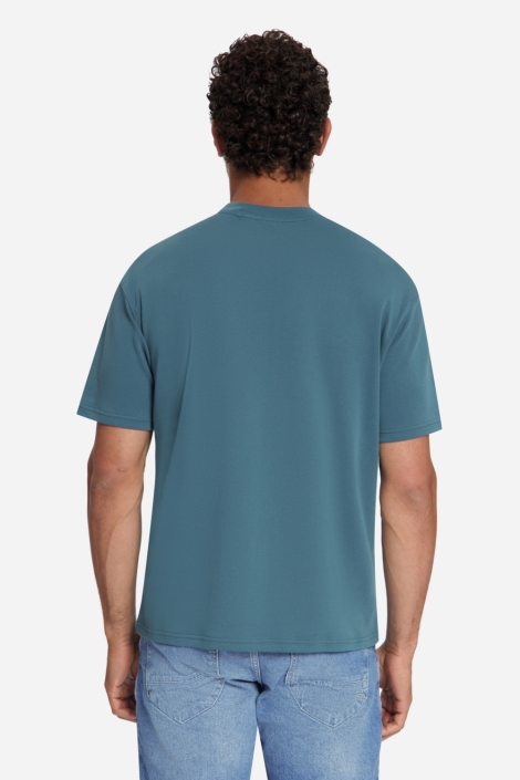 NO-EXCESS blauwe heren t-shirt | Model achteraanzicht