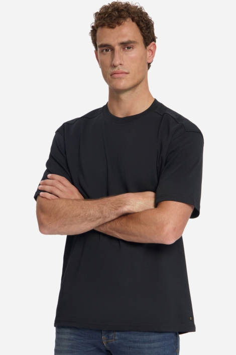 NO-EXCESS zwarte heren t-shirt | Model vooraanzicht