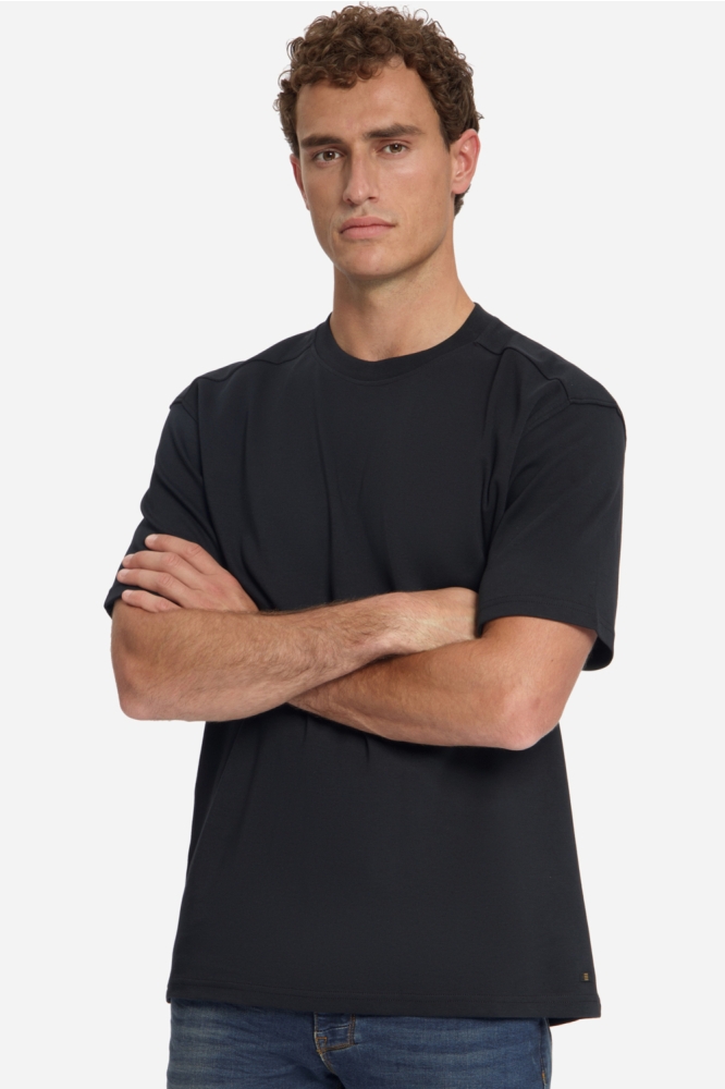 NO-EXCESS zwarte heren t-shirt | Model vooraanzicht