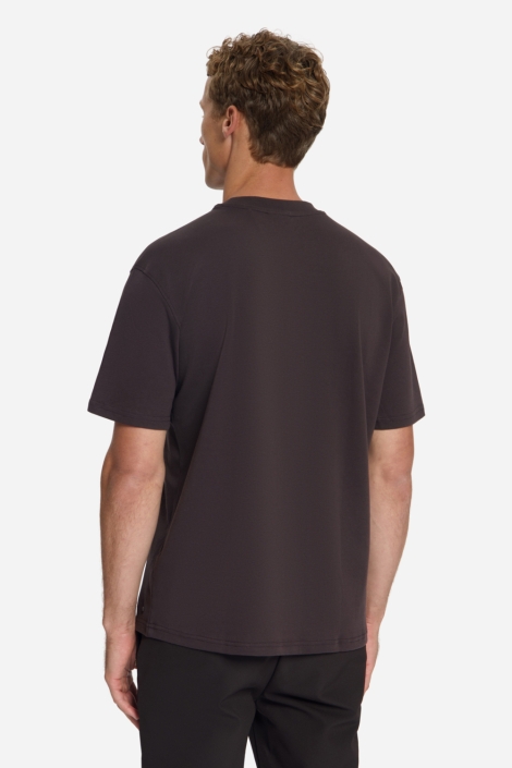 NO-EXCESS bruine heren t-shirt | Model achteraanzicht