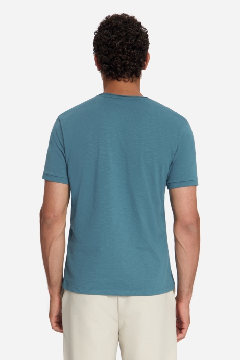 NO-EXCESS blauwe heren t-shirt | Model achteraanzicht