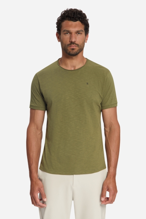 NO-EXCESS groene heren t-shirt | Model vooraanzicht