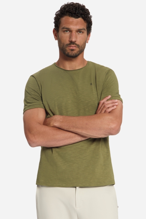NO-EXCESS groene heren t-shirt | Model vooraanzicht