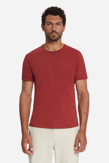 NO-EXCESS t-shirt crewneck slub Rood