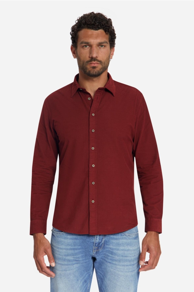 NO-EXCESS rode heren overhemd | Model vooraanzicht