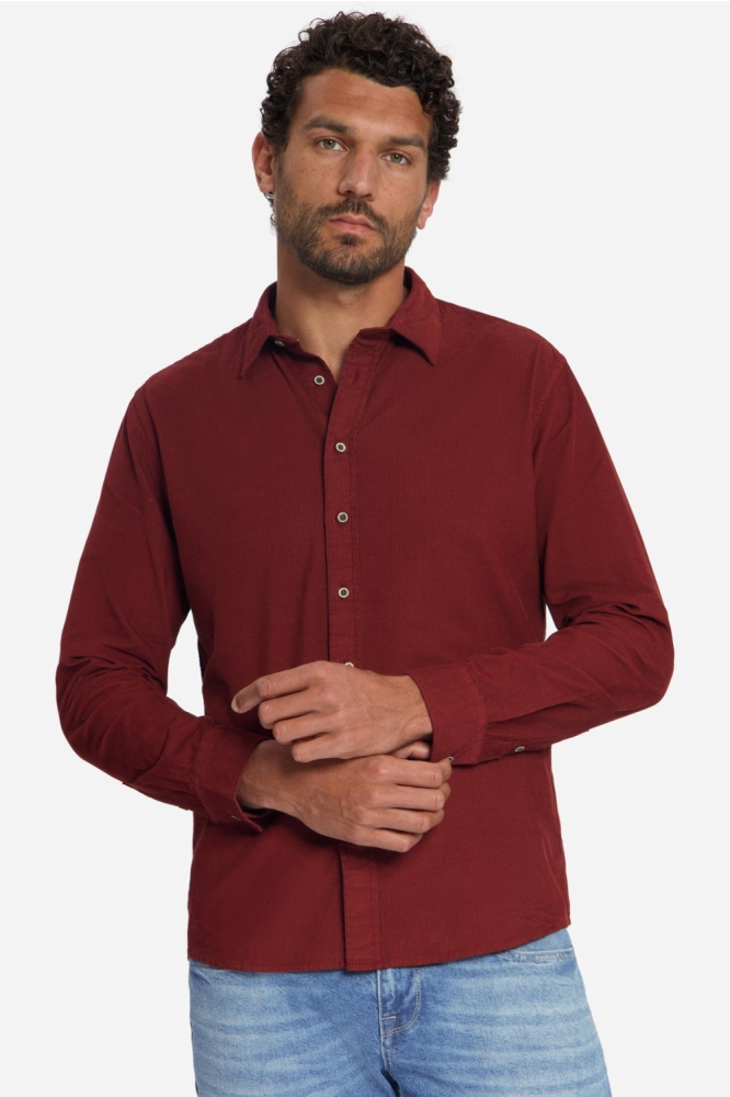 NO-EXCESS rode heren overhemd | Model vooraanzicht