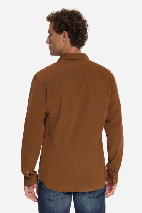 NO-EXCESS camel heren overhemd | Model achteraanzicht