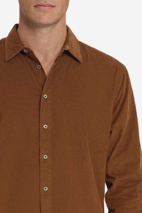 NO-EXCESS camel heren overhemd | Close up