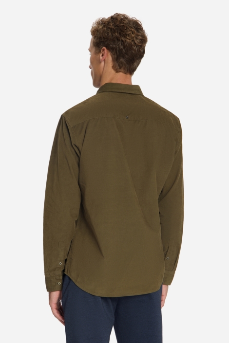 NO-EXCESS groene heren overhemd | Model achteraanzicht