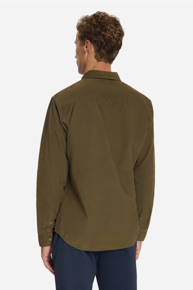NO-EXCESS groene heren overhemd | Model achteraanzicht