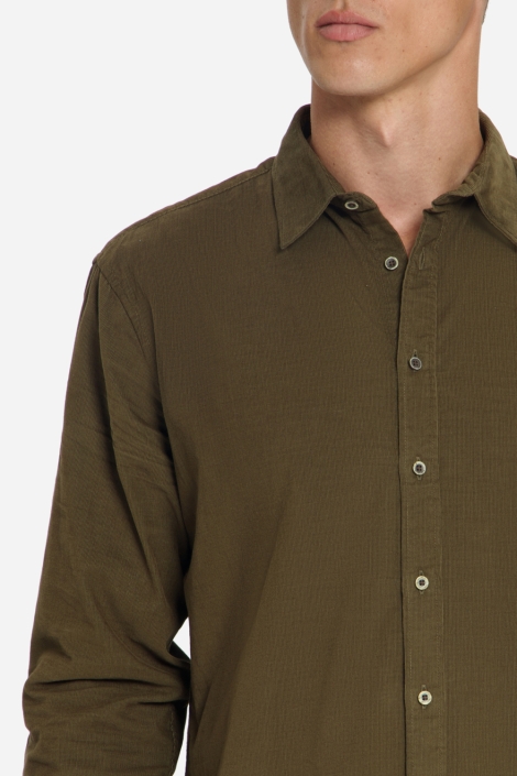 NO-EXCESS groene heren overhemd | Close up