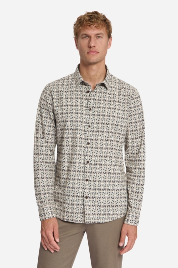 NO-EXCESS Overhemd OVERHEMD MET ALLOVER PRINT 33430714 Stone
