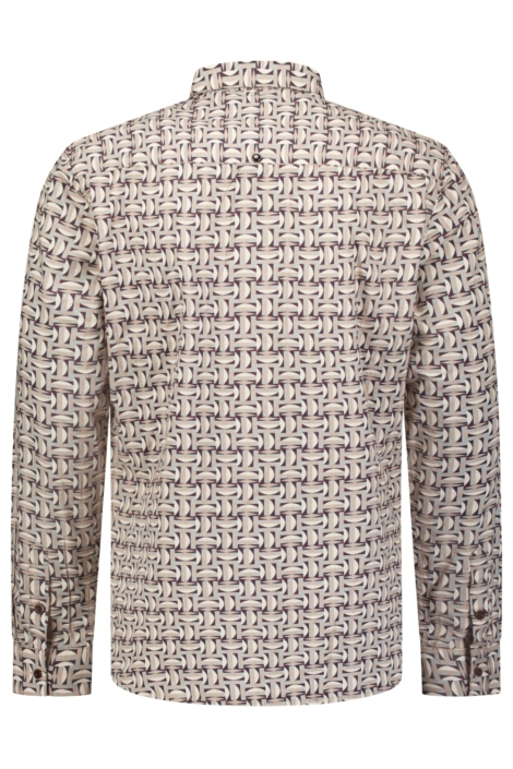 NO-EXCESS beige heren overhemd | Achteraanzicht