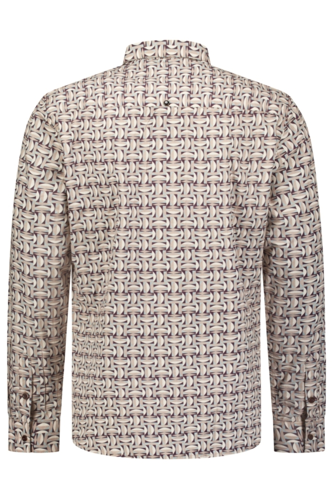 NO-EXCESS beige heren overhemd | Achteraanzicht