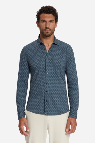 NO-EXCESS Overhemd JERSEY OVERHEMD MET PRINT 33430815 Dark Night