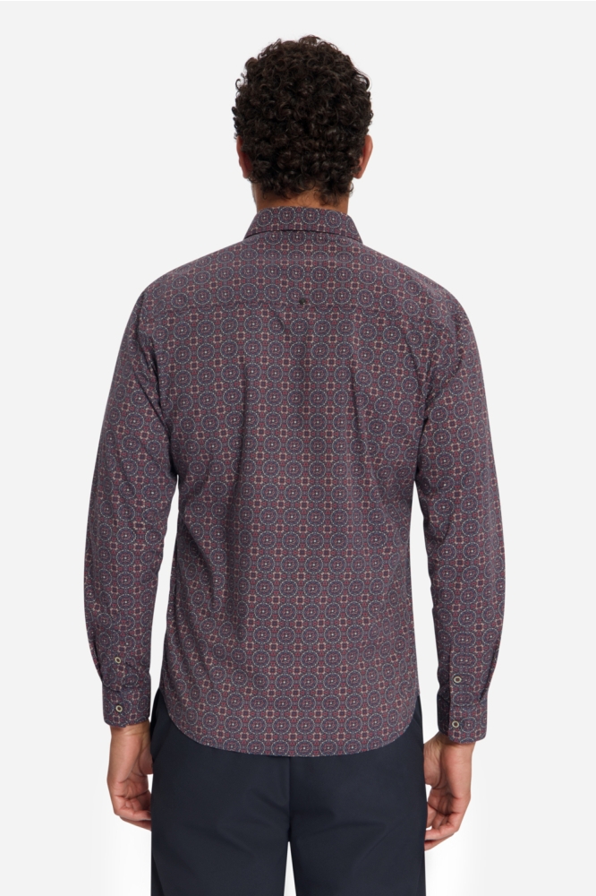 NO-EXCESS rode heren overhemd | Model achteraanzicht