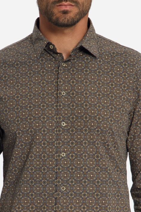 NO-EXCESS camel heren overhemd | Close up