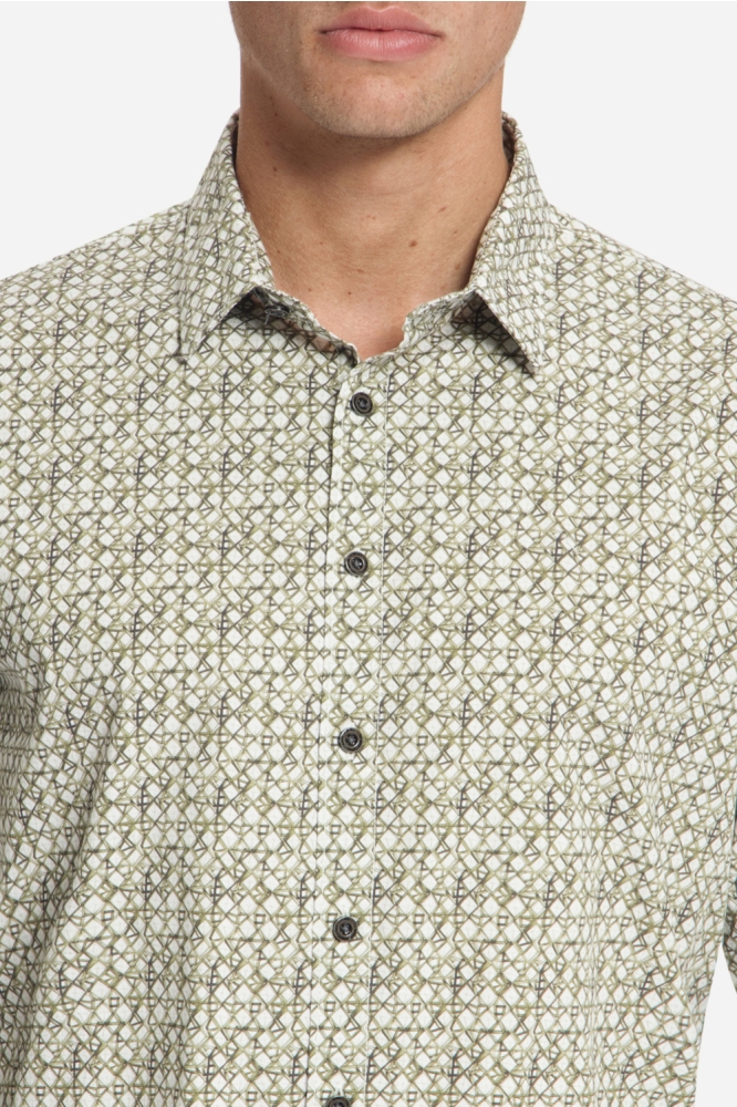 NO-EXCESS groene heren overhemd | Close up